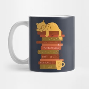 Catnap on Book stack Mug